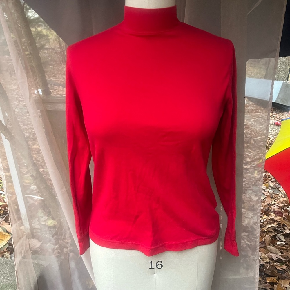 Lands' End Women's Red Long Sleeve Top